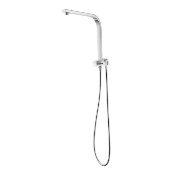 ACA Bathroom Chrome Square Shower Gooseneck Wall Arm Diverter 1.5m SUS Hose