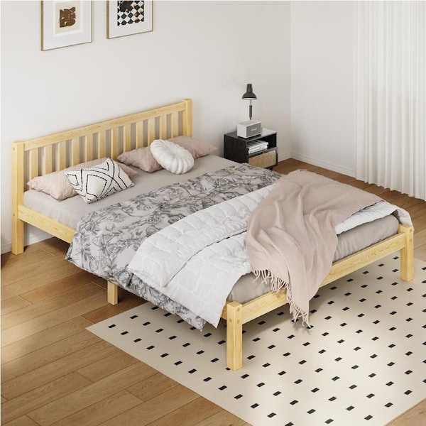 ALFORDSON Bed Frame Double Size Fenella Wooden Base (Oak)