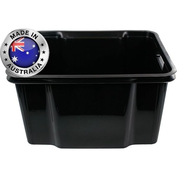 6 x 32L Plastic Storage Box Organiser Container Holder Bin Tray Basket Black