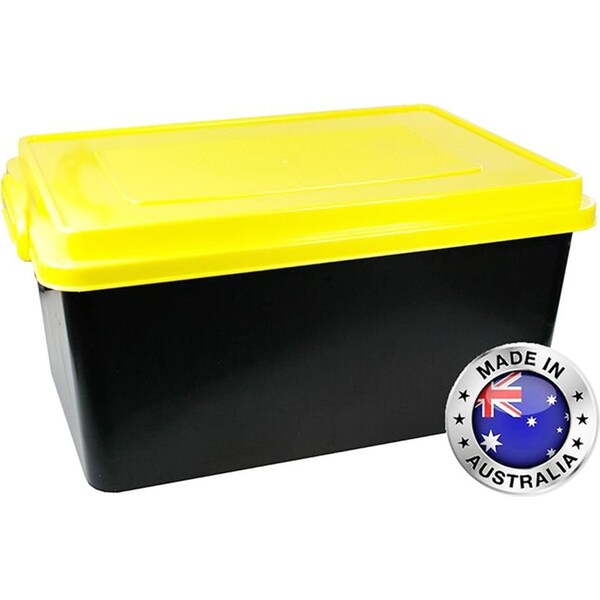 72L Large Heavy Duty Plastic Storage Tub Container Box W/ Lid Australia Made