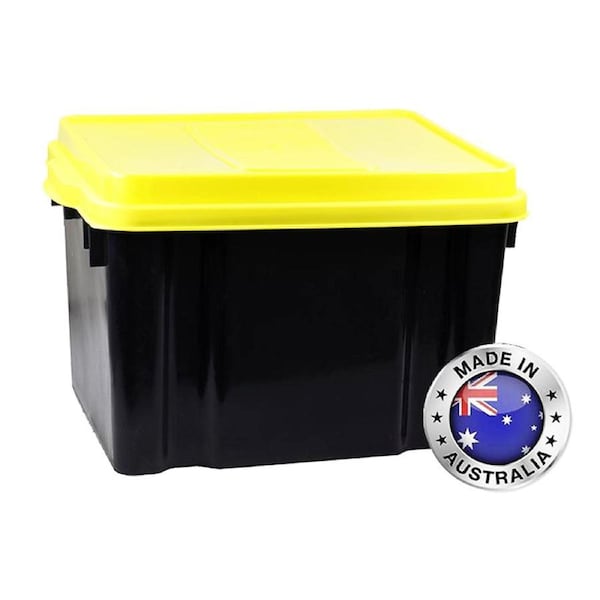42L Plastic Heavy Duty Storage Tubs Container Tool Box W/ Lid Australia Made