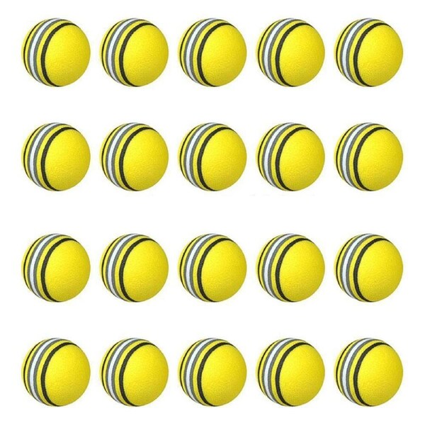 50x Yellow Golf Sponge Balls Light Indoor Outdoor Training Practice Foam