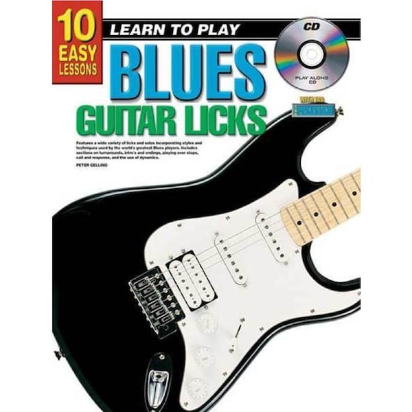 10 Easy Lessons Learn to Play Blues Guitar Licks Book CD DVD