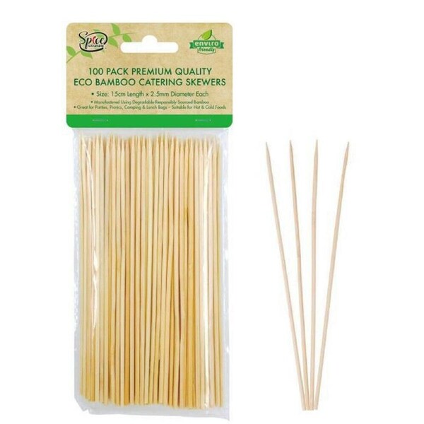 500 x Bamboo Skewers Catering 15cm Wooden Sticks Meat BBQ Grill Party Kebab