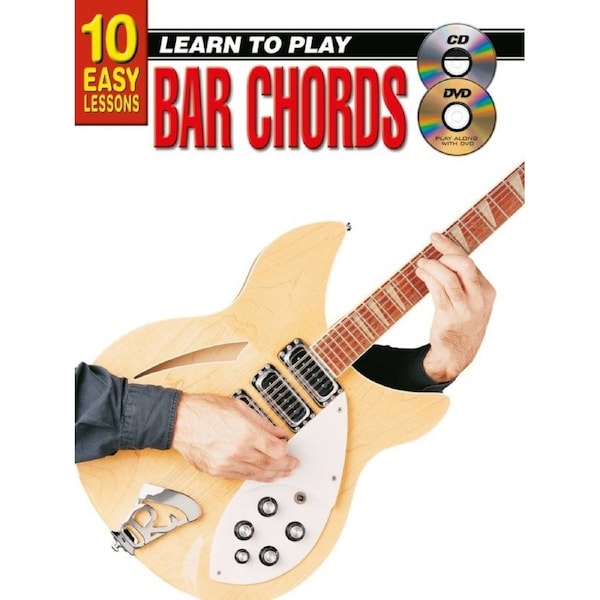 10 Easy Lessons Learn To Play Bar Chords Book with CD & DVD