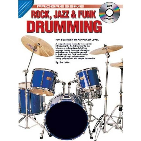 Progressive Rock, Jazz & Funk Drumming Book with CD