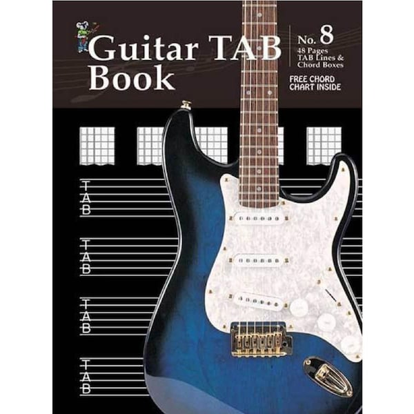 Progressive Manuscript Book 8 Guitar TAB. 48-Pages/Tab Lines/Chord Boxes Book