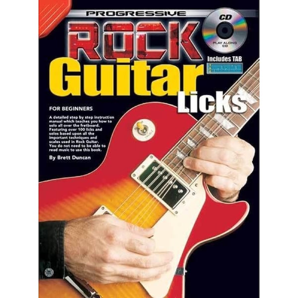 Progressive Rock Guitar Licks Instruction Manual with CD