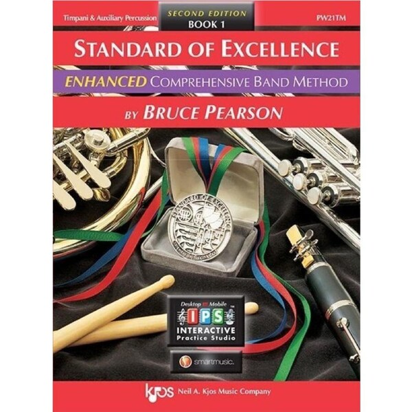 Standard of Excellence Book 1 Timpani/Auxiliary Percussion by Bruce Pearson, 56 pages, Neil A. Kjos Music Company