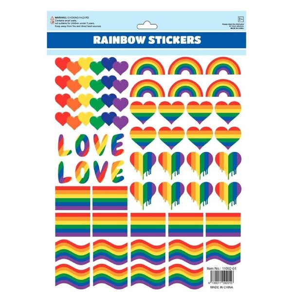 50pcs LGBT Rainbow Stickers Love Heart Funny Skateboard Laptop Vinyl Decal