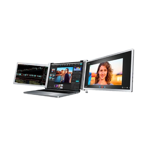 Orotec Giant 15.6 Inch Triple Screen Laptop Portable Monitor, Screen Extender for 15-17" Laptops FHD 1080P with Kickstand