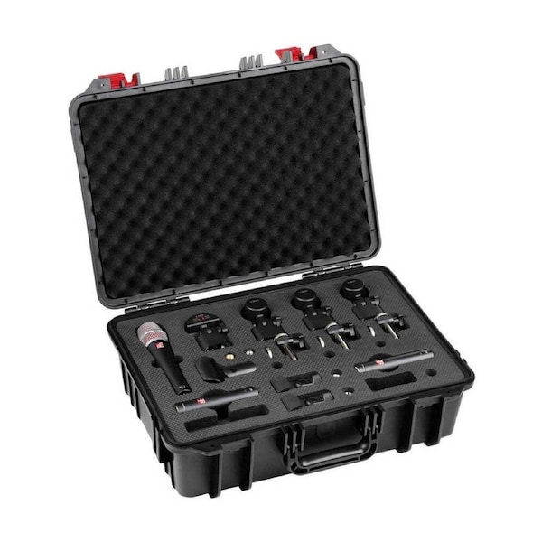 sE Electronics VPACK ARENA Drum Microphone Pack -­? 1 x VKICK / 3 x VBEAT / 3 x VCLAMP / 1 x V7X / 2 x SE8 in Roadworthy Plastic Flight Case