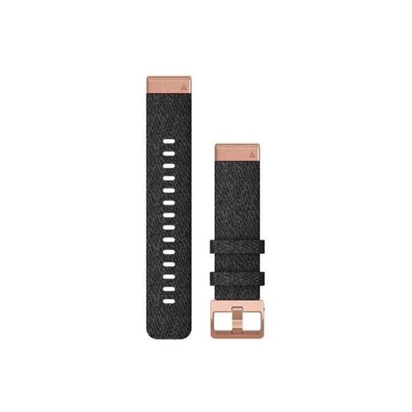 Garmin QuickFit 20 Heathered Black Nylon / Rose Gold Band 010-12874-00
