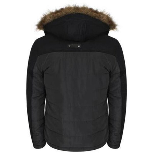 Dissident Bethwin Padded Quilted Jacket Coat Wool Blend Winter - Navy L