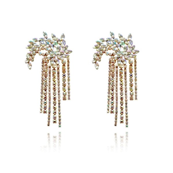 Culturesse Beauty In Lustre 9.5cm Earrings Jewellery For Pierced Ears Crystal