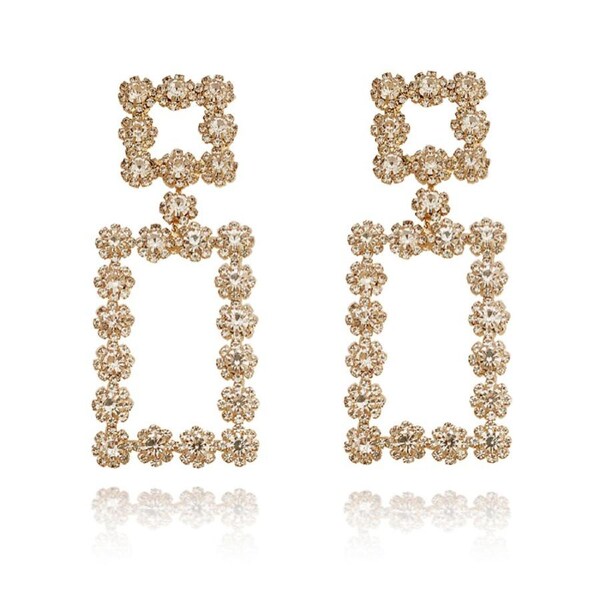 Culturesse Gianni 18K Gold Plating Crystal Earrings Fashion For Pierced Ears