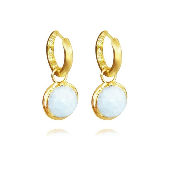 Culturesse Anya 24K Gold Plating Natural Moonstone Drop Earring For Pierced Ears