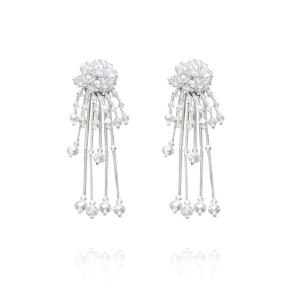 Culturesse Lorelei 10cm Crystal Beads Elegance Earrings For Pierced Ears Shine