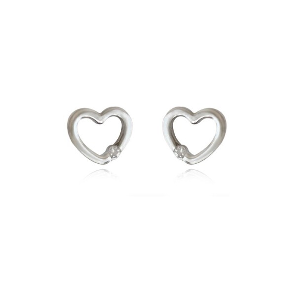 Culturesse Austrian Cubic Zirconia Little Heart Stud Earrings Sterling Silver