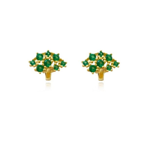 Culturesse 8mm Little Broccoli Stud Earrings Jewellery Gold/Green