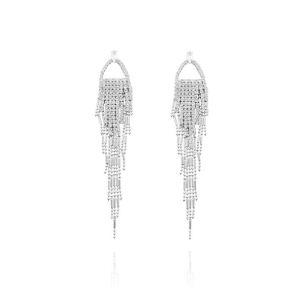 Culturesse Yulia Rhinestone Platinum Plating Earrings Fashion For Pierced Ears