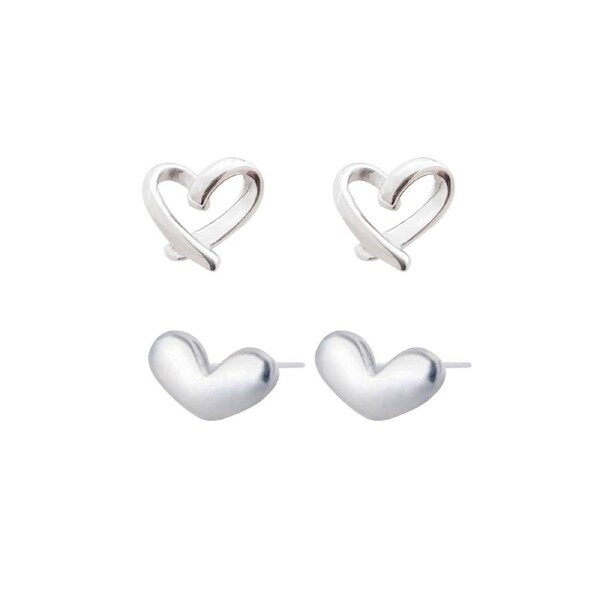 4pc Culturesse 6mm Little Heart Set Stud Earrings Jewellery Sterling Silver