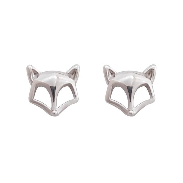 Culturesse 7mm Foxy The Fox Stud Earrings Fashion Jewellery Sterling Silver