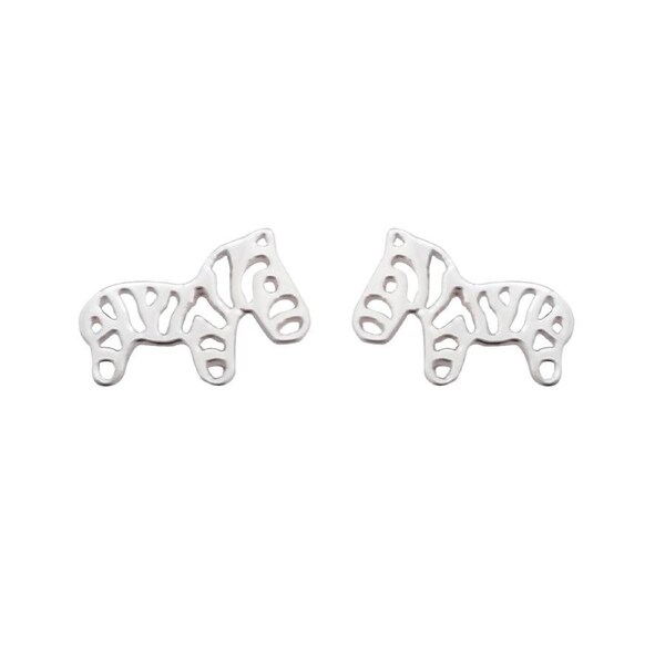 Culturesse Sterling Silver Little Zara The Zebra Stud Earrings Jewellery Silver