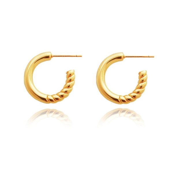 Culturesse Zora 13mm Modern Hoop Earrings Fashion Jewellery 18K Gold Plating