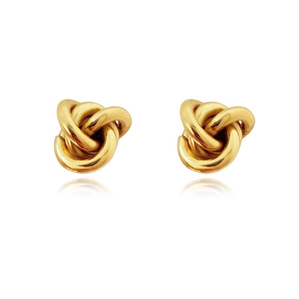 Culturesse Esti 10mm Sterling Silver Knot Earrings Jewellery 18 K Gold Plating