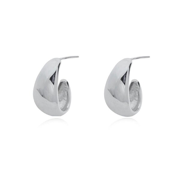 Culturesse Elea Modern Stud Teardrop Earrings Sterling Silver Rhodium Plating