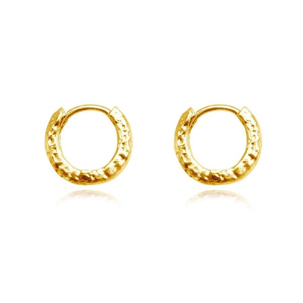 Culturesse Edda Dainty Sleeper Hoop Earrings Sterling Silver 18K Gold Plating