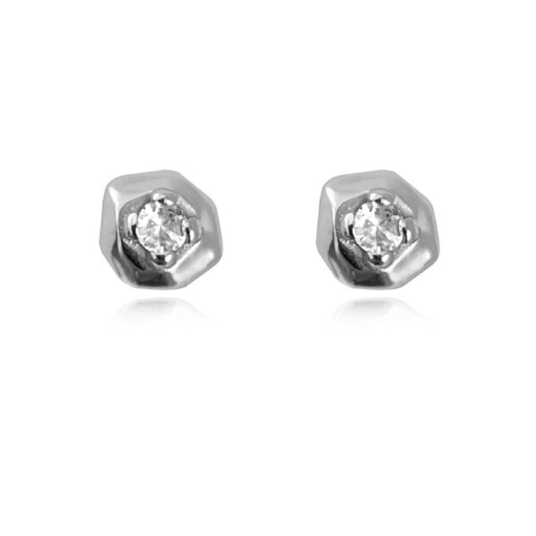 Culturesse Suvi Rocky Stud Earrings Sterling Silver Rhodium Plating
