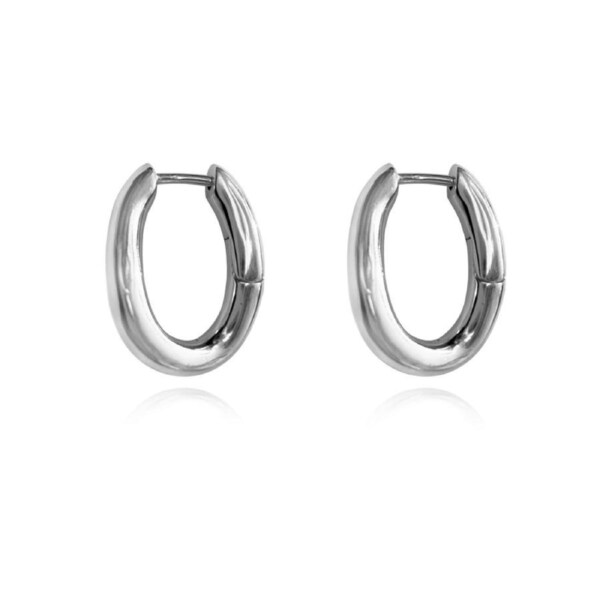 Culturesse Enoa Fine Twist Huggie Earrings Sterling Silver White Rhodium Plating