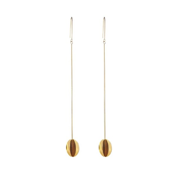 Culturesse Bijou 145mm Cross End Drop Earrings Titanium Steel 18K Gold Plated