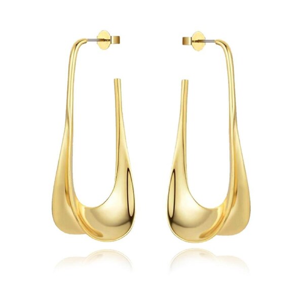 Culturesse Carmela Catwalk 60mm Loop Earrings Fashion Jewellery 18k Gold Plating