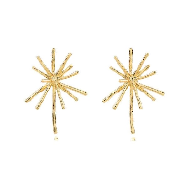 Culturesse Bricia Delicate 35mm Sparkle Stud Earrings Jewellery 14K Gold Plating