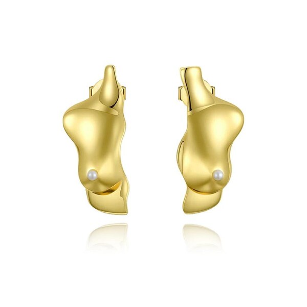 Culturesse Body Series No4 Adela Stud Earrings 18K Gold Plating Marjorie Pearls