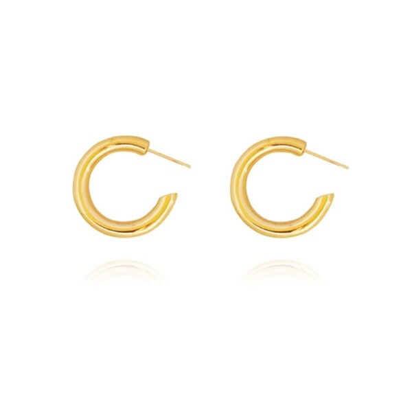 Culturesse Oria 25mm Hoop Earrings Gold Titanium Steel Premium 18K Gold Plating