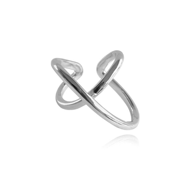 Culturesse Harlow Sculptural Intertwined Single Cuff Earring Sterling Silver