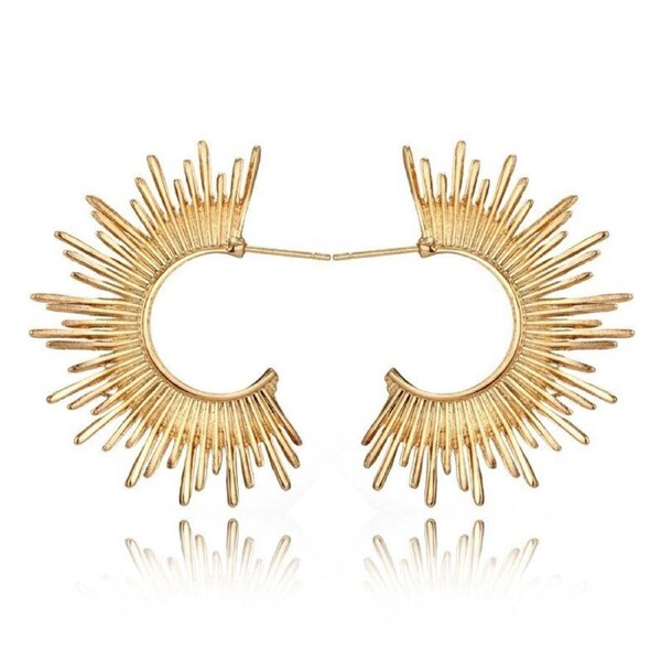 Culturesse Allmira 37mm Sparkle Stud Earrings Fashion Jewellery 14K Gold Plated