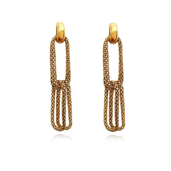 Culturesse Daniella Twin Loop Chain Drop Earrings Jewellery 18k Gold Plating