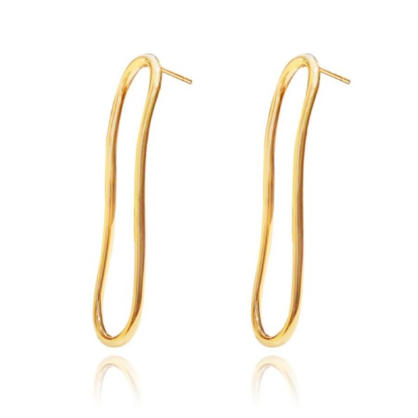 Culturesse Tiffany 53mm Stud Flow Earrings Women's Jewellery 18k Gold Plating