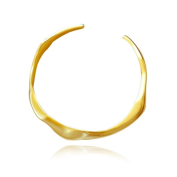 Culturesse Solstice Artisan 5.5cm Wavy Bangle Bracelet 18K Gold Plating Vermeil