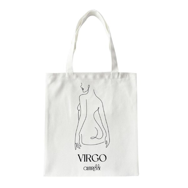 Culturesse She Is Virgo Eco Zodiac 38cm Muse Tote Bag Women's Handbag White