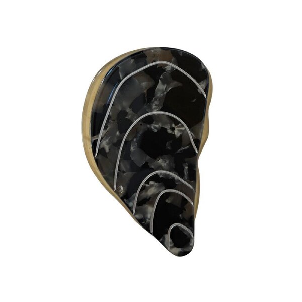 Culturesse Margo Oyster Shell 6cm Resin Hair Claw/Crab Women's Accessory Black