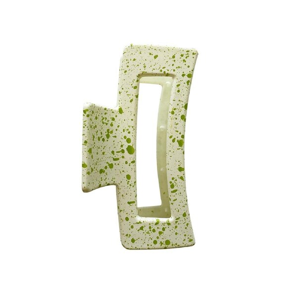 Culturesse Cielle Artsy 8.1cm Medium Paint Splash Hair Claw/Crab Lime Green