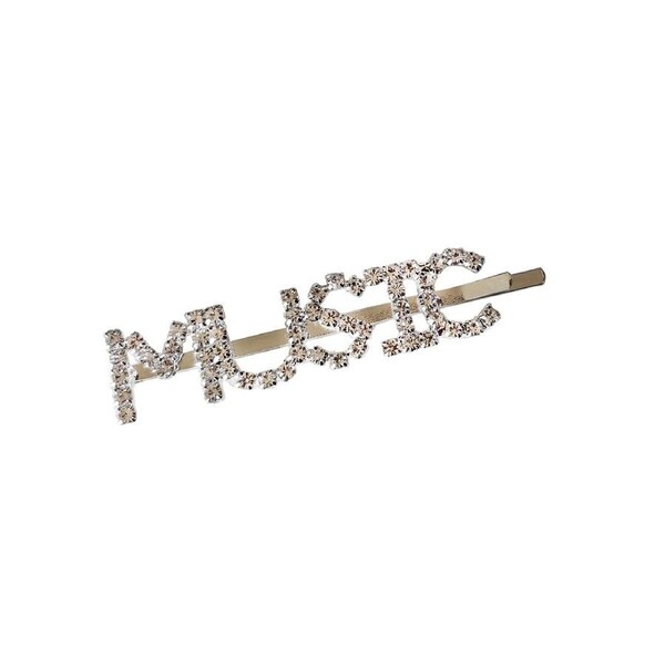Culturesse Music Rhinestone 6.9cm Statement Hair Clip Women's Accessory Silver