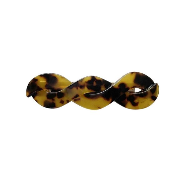 Culturesse Charli Twisted 8.3cm Resin Barrette Hair Clip Accessory Tortoise