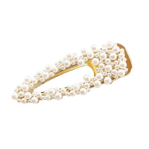 Culturesse Aurora 8cm Vintage Classic Barrette Hair Clip Accessory White/Gold